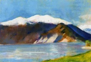 Lake Garda and Monte Baldo by Lesser Ury Oil Painting