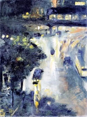Nollendorfplazt at Night by Lesser Ury Oil Painting