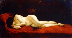 Nude Lyiong Down by Lesser Ury - Oil Painting Reproduction