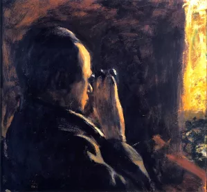 Otto Brahm in His Loge at the German Theater by Lesser Ury Oil Painting