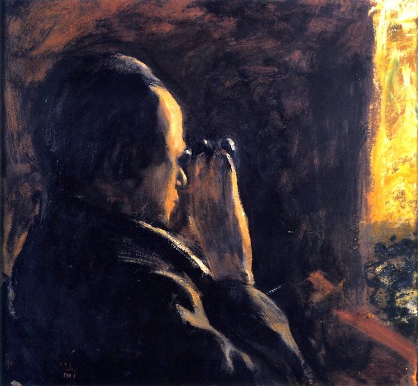 Main Product Photo of Otto Brahm in His Loge at the German Theater Painting by Lesser Ury