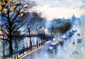 Paris, Rainy Day at the Quai Voltaire by Lesser Ury - Oil Painting Reproduction