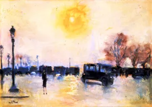Paris, Sunrise by Lesser Ury Oil Painting