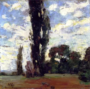 Poplars by Lesser Ury - Oil Painting Reproduction