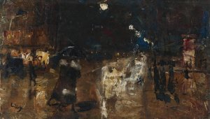 Rainy Street by Lesser Ury Oil Painting