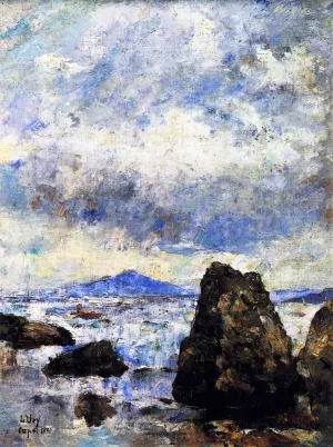 Rocky Shore at Capri by Lesser Ury - Oil Painting Reproduction