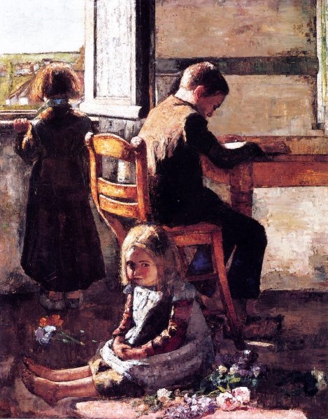 Main Product Photo of Siblings Painting by Lesser Ury