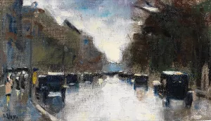 Strase im Tiergarten Oil painting by Lesser Ury