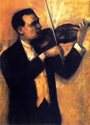The Violinist Bronislaw Hubermann by Lesser Ury Oil Painting