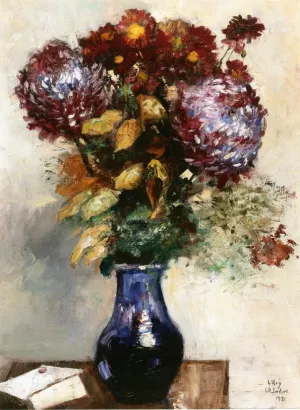 Vase of Flowers by Lesser Ury Oil Painting