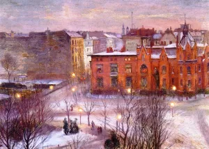 View Over Nollendorfplatz by Lesser Ury - Oil Painting Reproduction