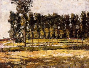 Village Road at the Edge of the Forest Oil painting by Lesser Ury