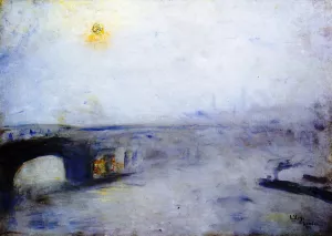 Waterloo Bridge in the Fog by Lesser Ury Oil Painting