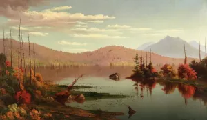 A Lake in the Mountains by Levi Wells Prentice - Oil Painting Reproduction