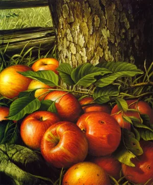 Apples and Tree Trunk painting by Levi Wells Prentice