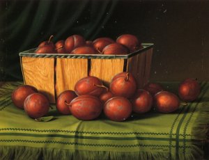Basket of Plums by Levi Wells Prentice Oil Painting