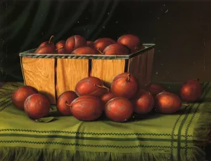 Basket of Plums by Levi Wells Prentice Oil Painting