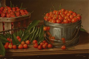 Cherries in Bucket by Levi Wells Prentice Oil Painting