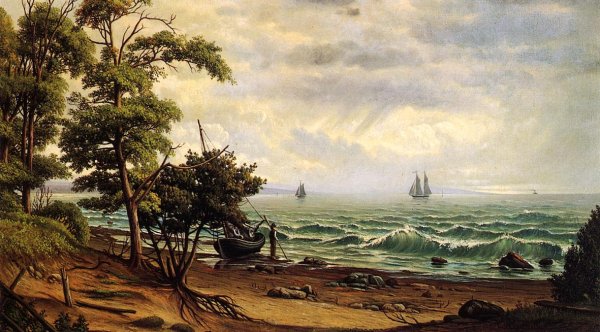 Main Product Photo of Clearing off the Coast of Maine Painting by Levi Wells Prentice
