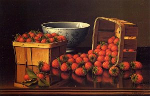 Strawberries with Porcelain Bowl