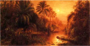Sunset in the Tropics by Levi Wells Prentice - Oil Painting Reproduction