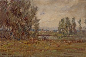 Landscape by Lewis Henry Meakin Oil Painting