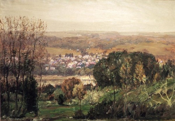 Main Product Photo of Ohio Valley and Kentucky Hills Painting by Lewis Henry Meakin