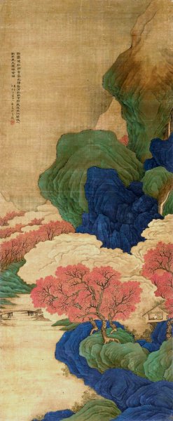 White Clouds and Red Trees by Li Jian Oil Painting