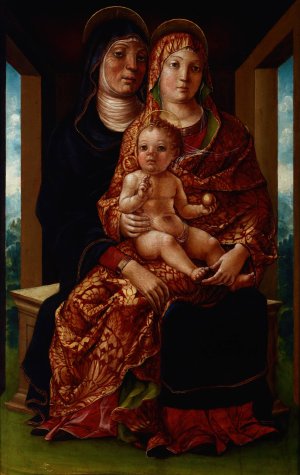Madonna and Child with Saint Anne by Liberale Da Verona Oil Painting