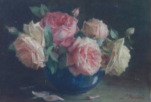 Rose by Licinio Barzanti Oil Painting
