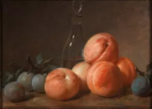 Peches et prunes by Lie Louis Perin-Salbreux Oil Painting