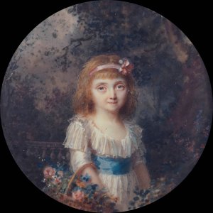 Portrait de fillette dans un parc by Lie Louis Perin-Salbreux Oil Painting