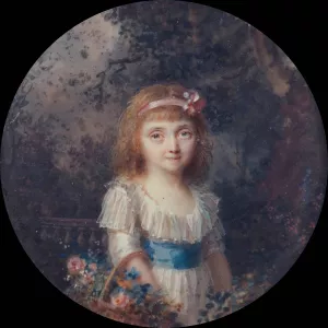 Portrait de fillette dans un parc by Lie Louis Perin-Salbreux Oil Painting