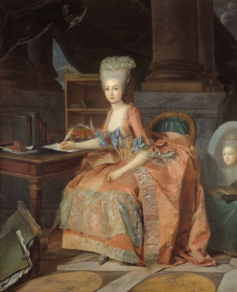 Portrait presume de Marie-Therese de Savoie, comtesse d'Artois  by Lie Louis Perin-Salbreux - Hand-Painted Oil Painting Reproduction