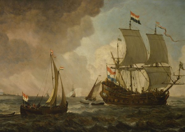 Main Product Photo of Ships on the sea Painting by Lieve Verschuier