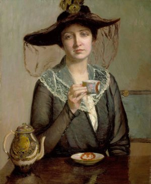 A Cup of Tea by Lilla Cabot Perry Oil Painting