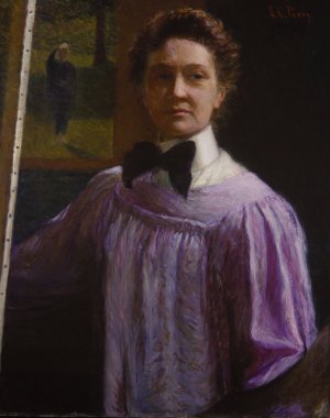Self-portrait by Lilla Cabot Perry Oil Painting