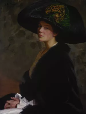 The Green Hat by Lilla Cabot Perry Oil Painting