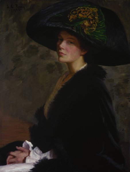 The Green Hat  by Lilla Cabot Perry - Hand-Painted Oil Painting Reproduction