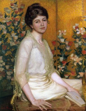 The Poppy Screen by Lilla Cabot Perry Oil Painting