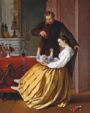 Conversation Piece by Lilly Martin Spencer Oil Painting