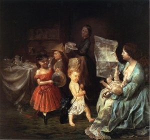The War Spirit at Home: Celebrating the Battle at Vicksburg by Lilly Martin Spencer Oil Painting