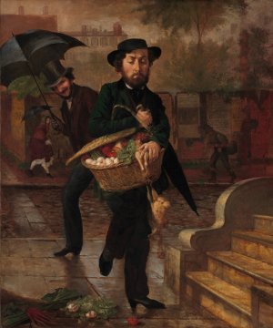 Young Husband; First Marketing by Lilly Martin Spencer Oil Painting