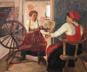 The Spinners by Lilly Segerdahl Oil Painting