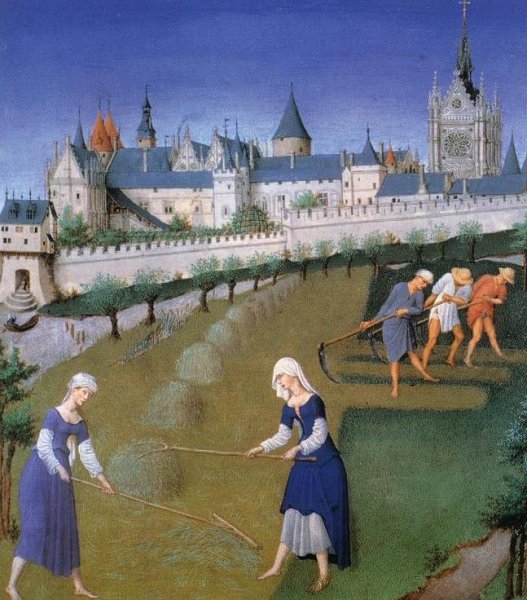 Les Tres Riches Heures du Duc de Berry Juin  by Limbourg Brothers - Hand-Painted Oil Painting Reproduction
