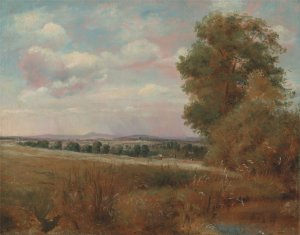 Landscape at Hampstead, with Harrow in the Distance by Lionel Constable Oil Painting