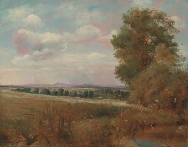 Landscape at Hampstead, with Harrow in the Distance  by Lionel Constable - Hand-Painted Oil Painting Reproduction
