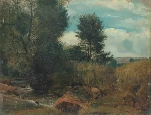 View on the River Sid, near Sidmouth Oil painting by Lionel Constable