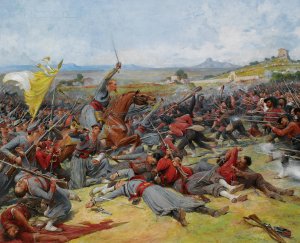 The Battle Near Mentana by Lionel Royer Oil Painting
