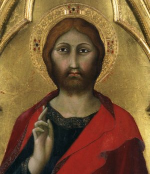 Christ Blessing Detail by Lippo Memmi Oil Painting
